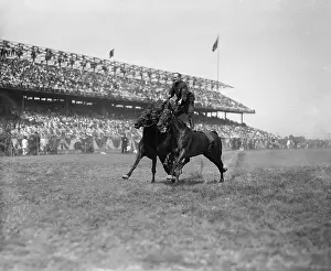 Auditorium Prints: Man performer riding on two horses
