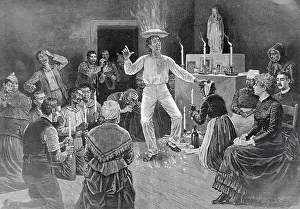 Eerie Prints: Man Performing Voodoo Dance