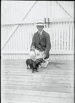 Newport Prints: Man with His Pet Dog