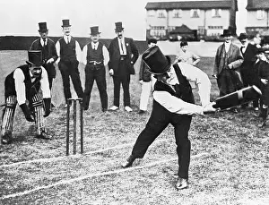 Manchester Prints: Man Playing Cricket