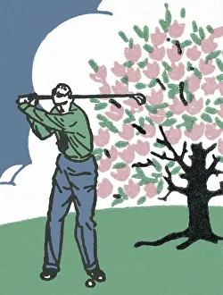 Illustra Prints: Man Playing Golf
