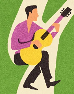 Retr Gallery: Man Playing the Guitar