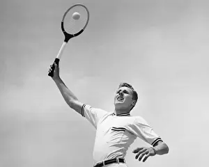Tennis Ball Prints: Man playing tennis