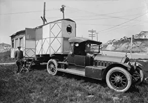 Traveler Prints: Man Posing with His Transportable Home