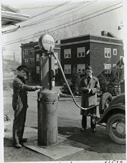 Commerce Prints: Man Pumping Gas