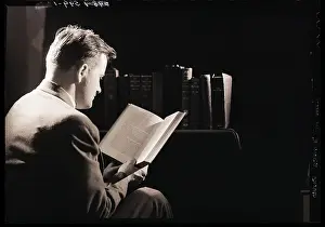 Bookshelf Prints: Man Reading Book