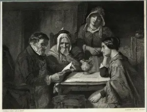 Man Reading with Three Women Listening
