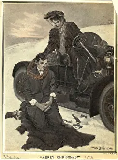 Man Receiving Encouragement After Car Broke Down