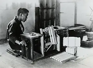 Man Reeling Silk Braid On Machine