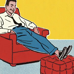 Images Dated 31st May 2016: Man Relaxing in Chair