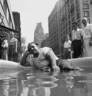 Man Relaxing in a Small Pool