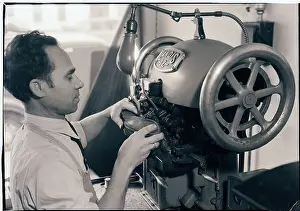 Sewing Prints: Man Repairing Shoe