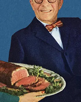 Neckwear Prints: Man With Roast Beef