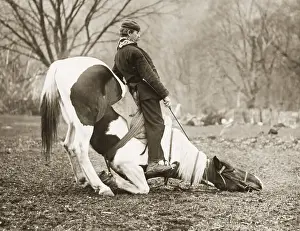 Stunt Prints: Man Seated on Bowing Horse