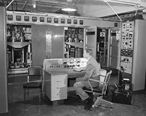Hoboken Prints: Man Seated at Control Panel Of Radio Stat