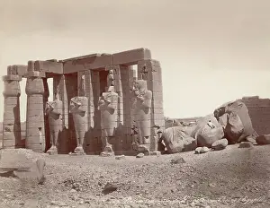 Albumen Print Prints: Man Seated on Ruins in Thebes