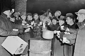 Buffalo Prints: Man Serving Soup to Cold Strikers