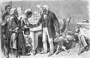 Man Shaking Hands with Frederick Douglass