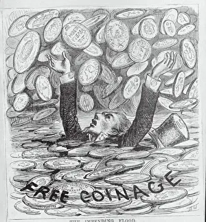 Man Sinking in Coins