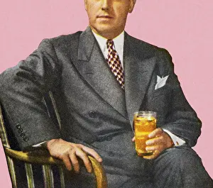After Work Prints: Man Sitting Holding Drink