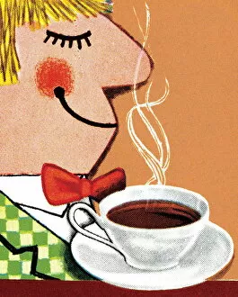 Images Dated 26th February 2015: Man Smelling Coffee