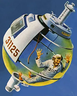 Weird Prints: Man in a Space Capsule