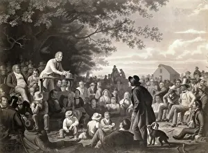 Man Speaking to Townspeople
