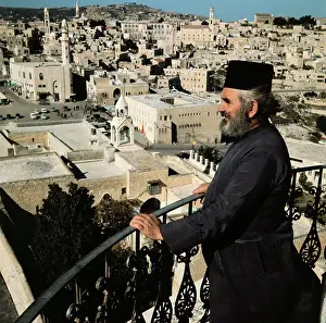 Bethlehem Prints: Man Standing on Balcony and Gazing into Bethlehem