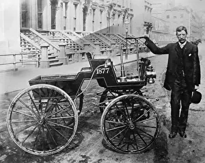 Original Prints: Man Standing with Original Selden Car