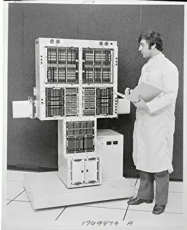 Computer Prints: Man Standing by UNIVAC 1832 Multiprocessor