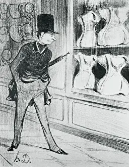 Town Scene Prints: Man in Front of Store
