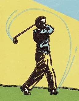 Illustra Prints: Man Swinging a Golf Club