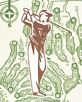 Illustra Prints: Man Swinging a Golf Club