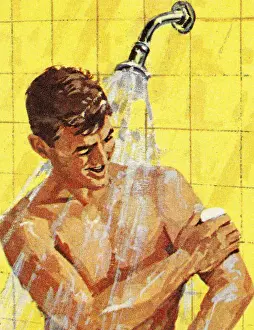 Man Taking a Shower