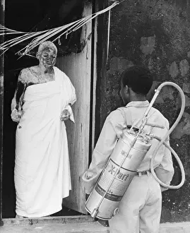 Public Health Prints: Man Talking With a Shaman About Malaria Prevention