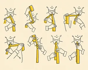 Images Dated 22nd January 2015: Man Tying a Necktie