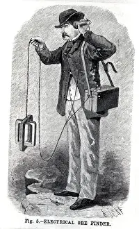 Electric Prints: Man Using An Electric Ore Finder