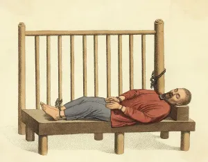 Punishment Prints: Man W/Iron Collar & Handcuffs Of Ankles