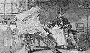Coffee Shop Prints: Man waiting for Newspaper