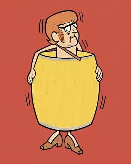 Sideburn Prints: Man Wearing a Barrel