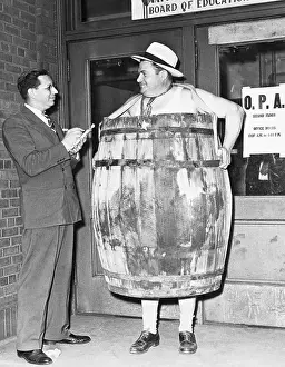 Picketing Prints: Man Wearing Barrel During Demonstration