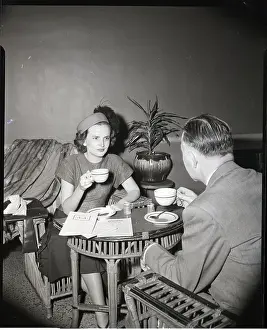 Pamphlet Prints: Man & Wife Drinking Coffee In Hospital
