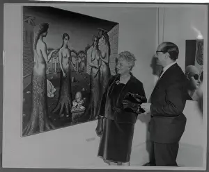 Owner Prints: Man, Woman Looking At Painting