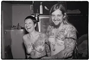 Breasts Prints: Man and Woman With Tattoos