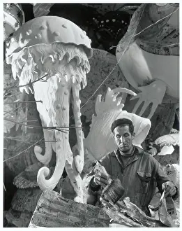 Man Working on Carnival Creatures by Pupazzo