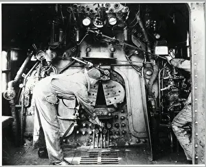 Overalls Prints: Man Working On Jersey Central Engine