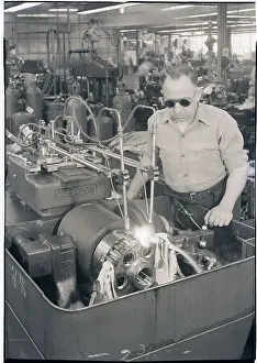 Lathe Prints: Man Working a Lathe