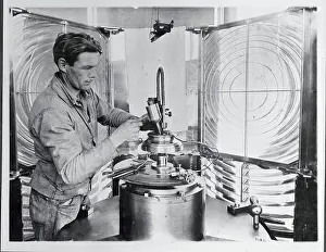 Man Working in Lighthouse
