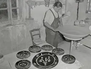 Vallauris Prints: Man Working with Pottery