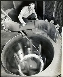 Mill Prints: Man Working at Steel Rod Machine